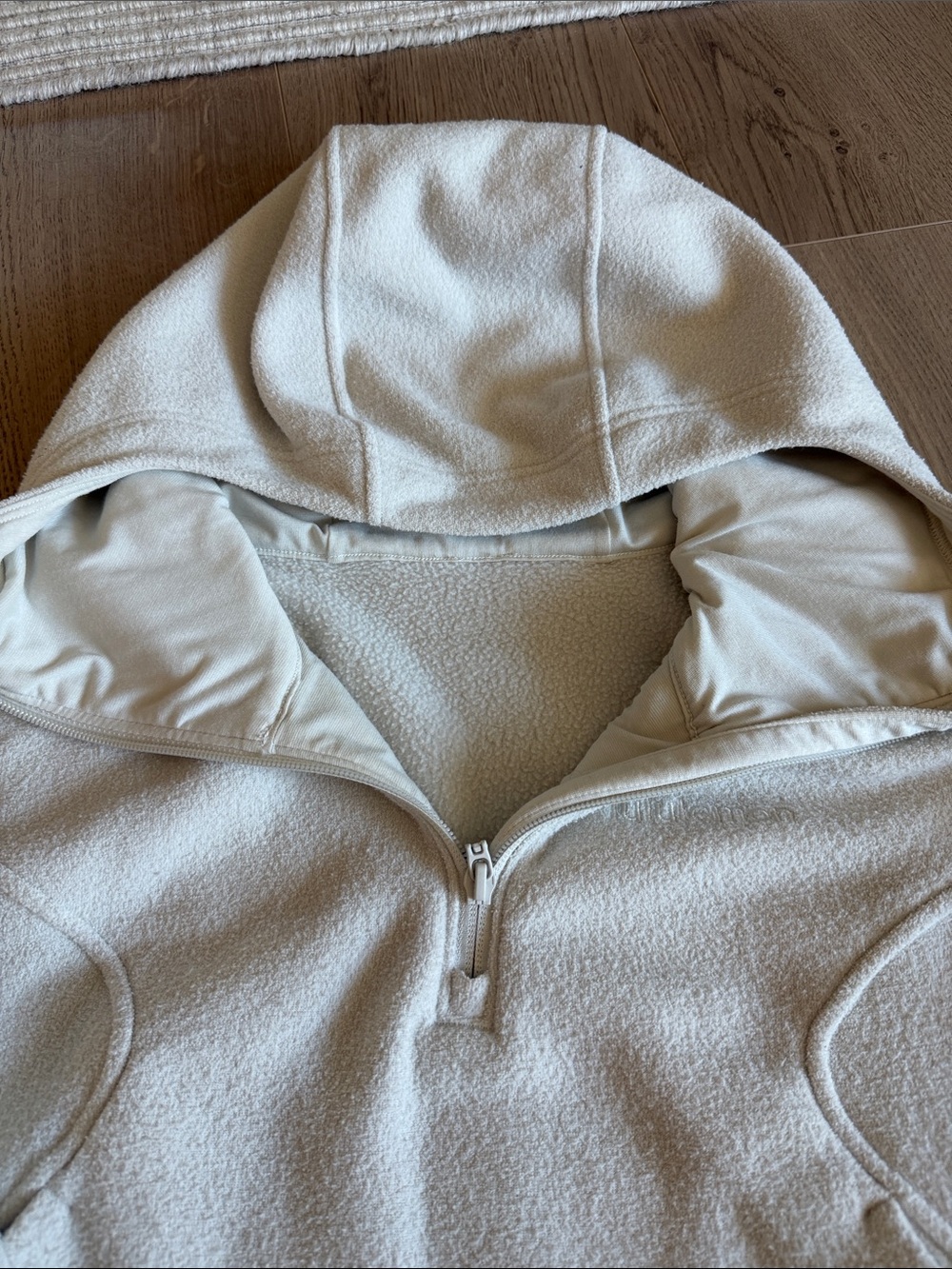 lululemon athletica Cream Half-Zip Hooded Pullover - Picture 3 of 5